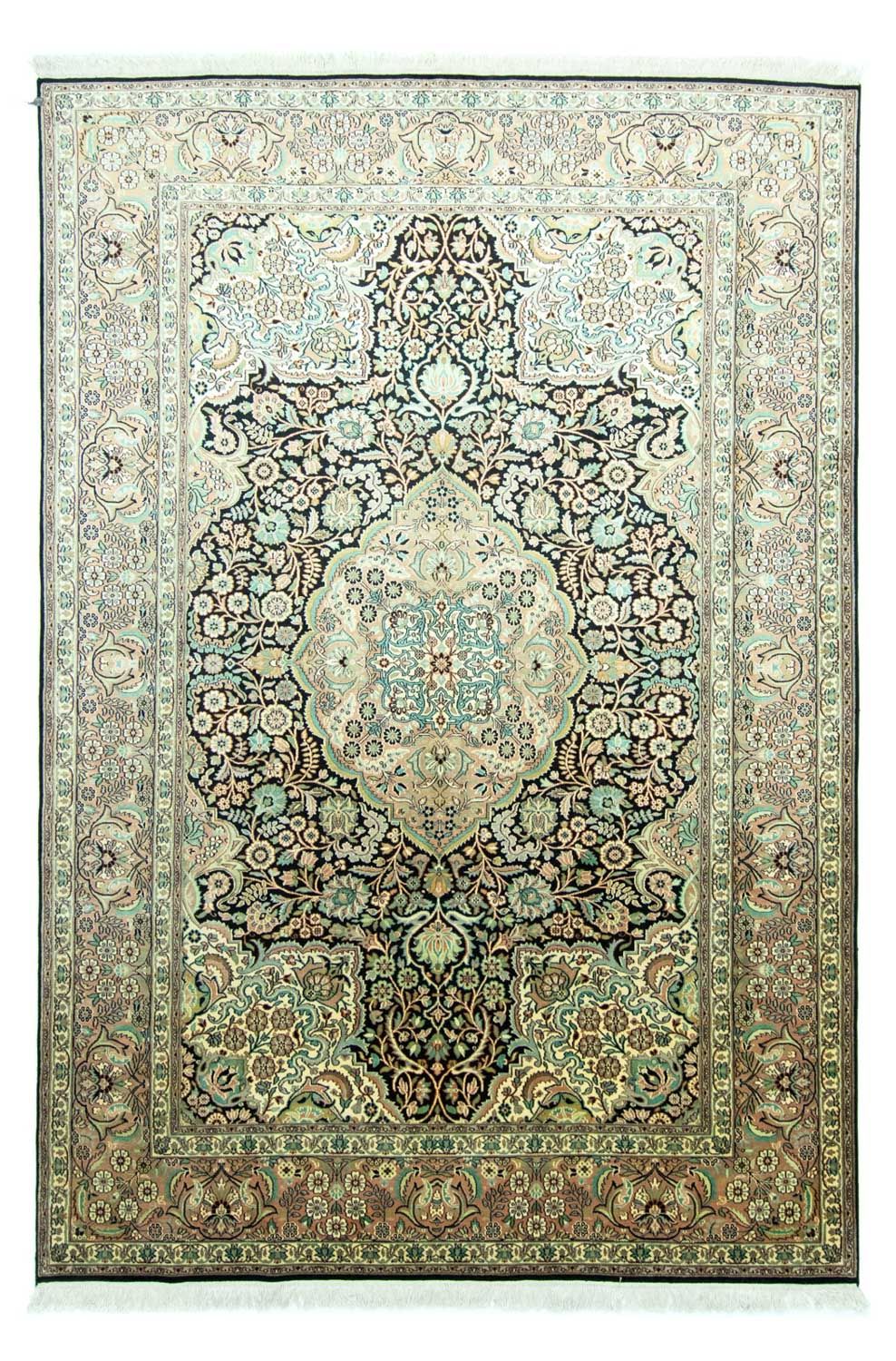 Jedwabny dywan - Kashmir Silk - 311 x 213 cm - niebieski