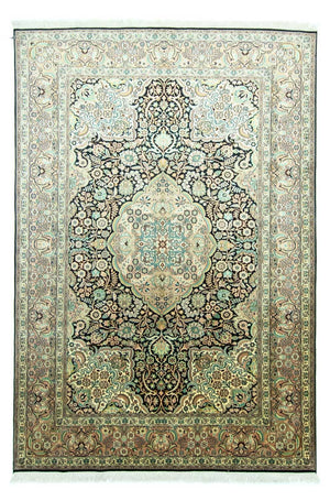 Jedwabny dywan - Kashmir Silk - 311 x 213 cm - niebieski