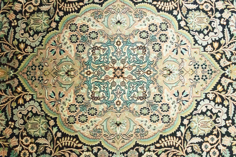 Jedwabny dywan - Kashmir Silk - 311 x 213 cm - niebieski