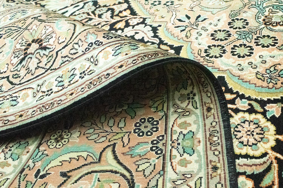 Jedwabny dywan - Kashmir Silk - 311 x 213 cm - niebieski