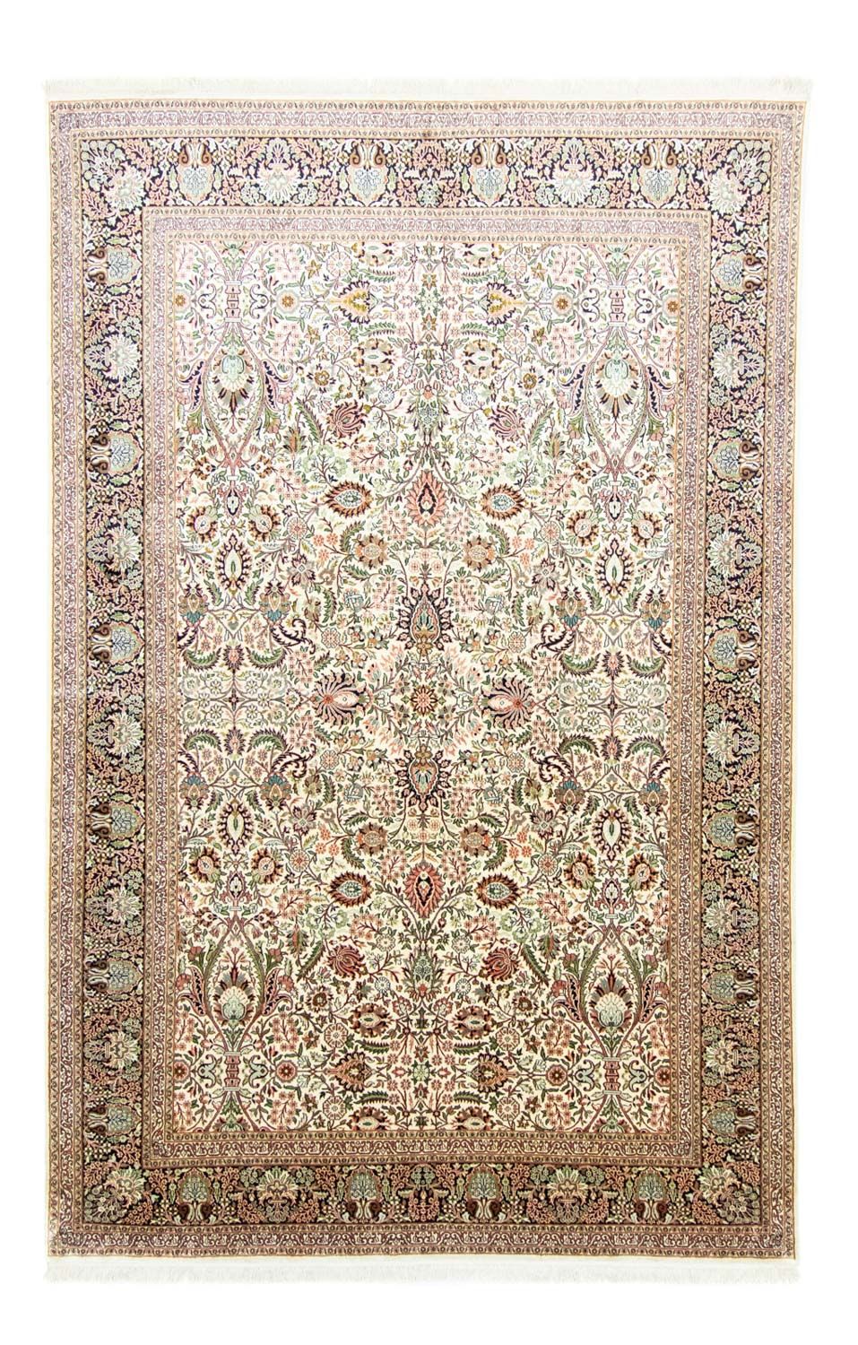 Jedwabny dywan - Kashmir Silk - 316 x 211 cm - beżowy