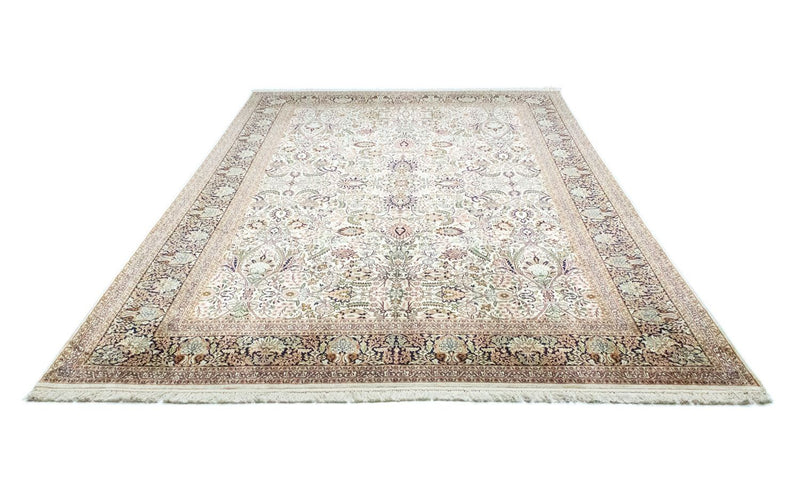 Jedwabny dywan - Kashmir Silk - 316 x 211 cm - beżowy
