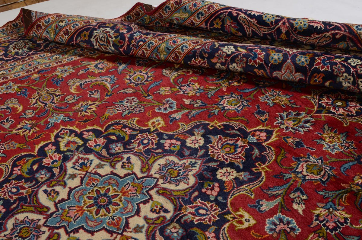 Dywan perski - Keshan - 353 x 244 cm - czerwony