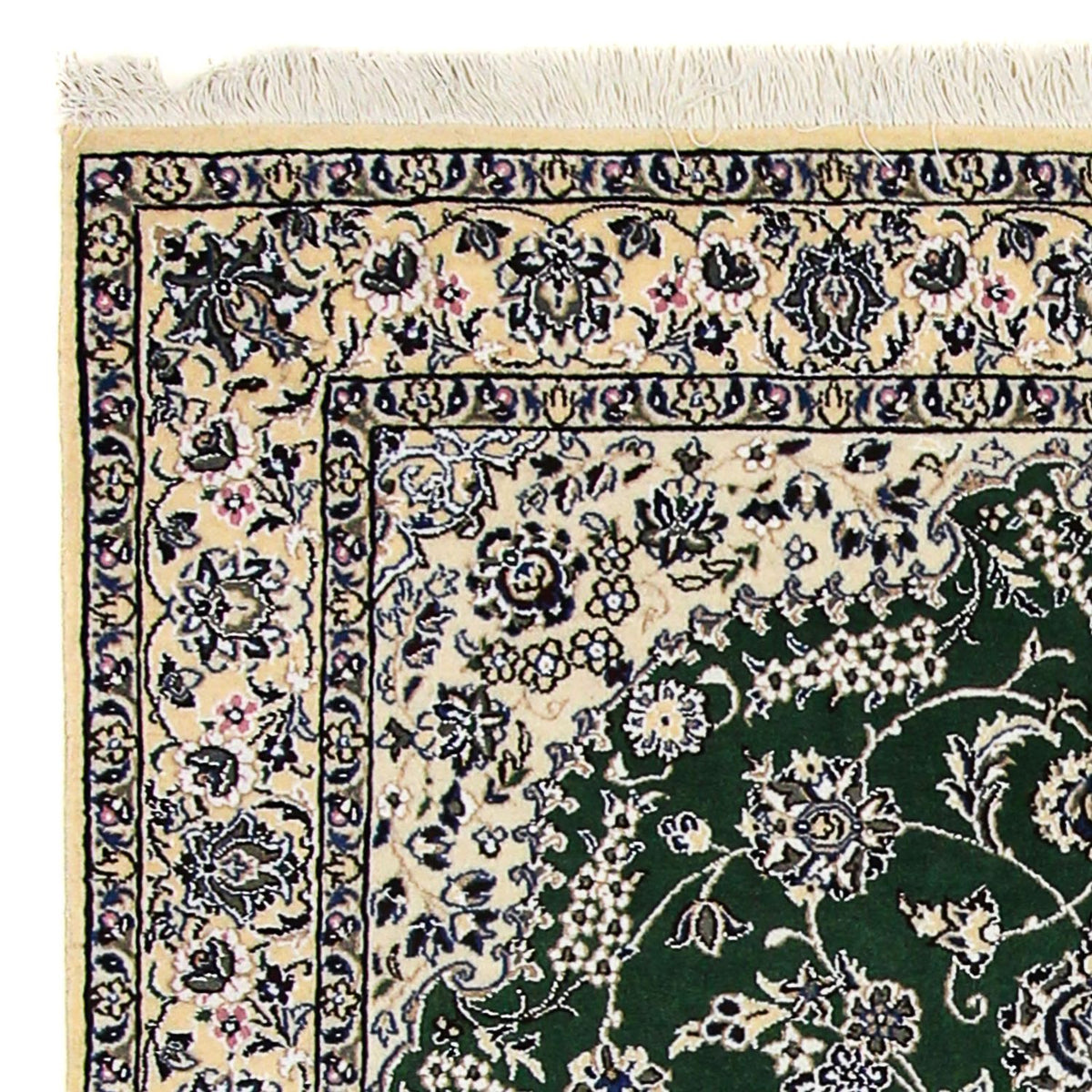 Dywan perski - Nain - Królewski - 202 x 133 cm - ciemna zieleń