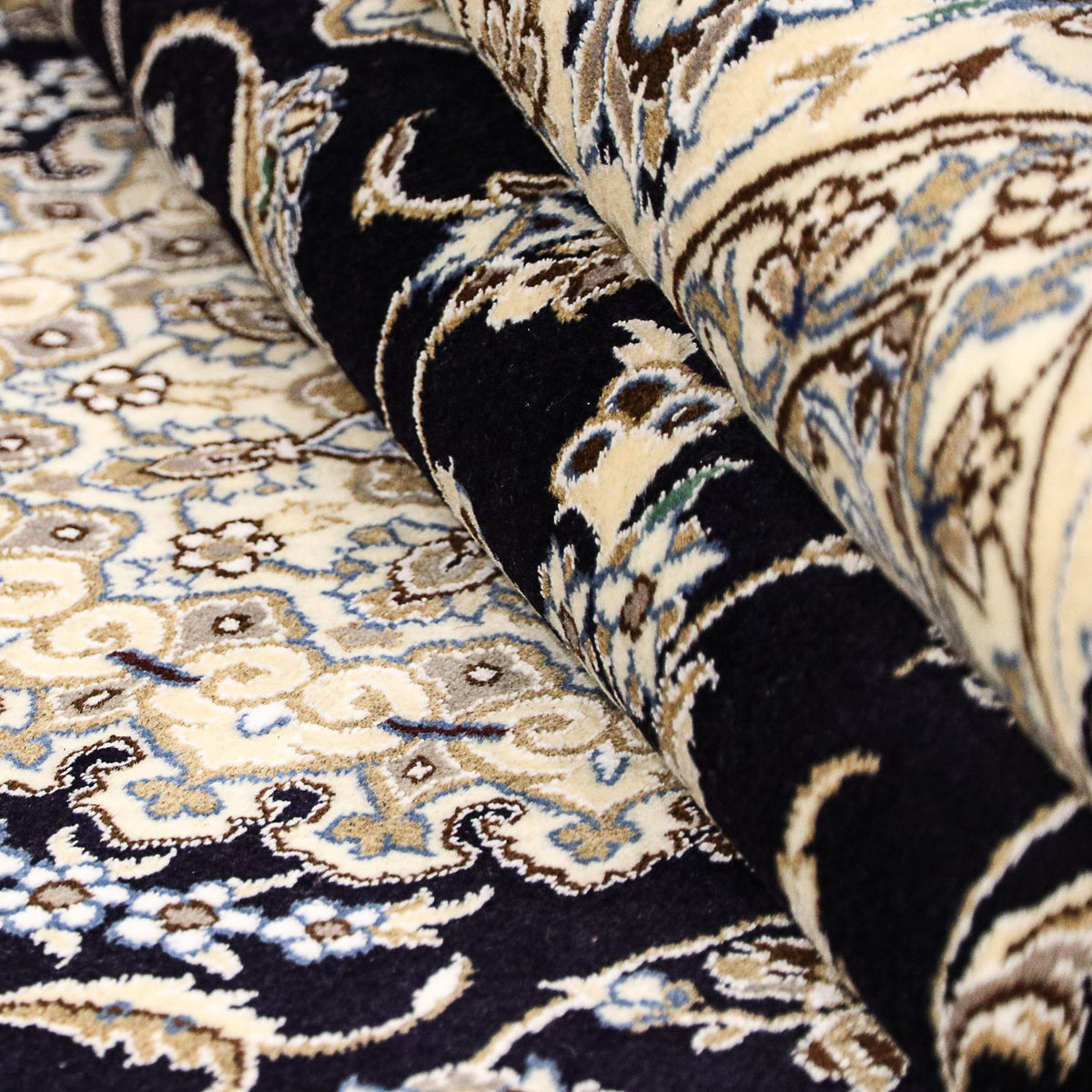 Dywan perski - Nain - Królewski - 233 x 155 cm - ciemnoniebieski