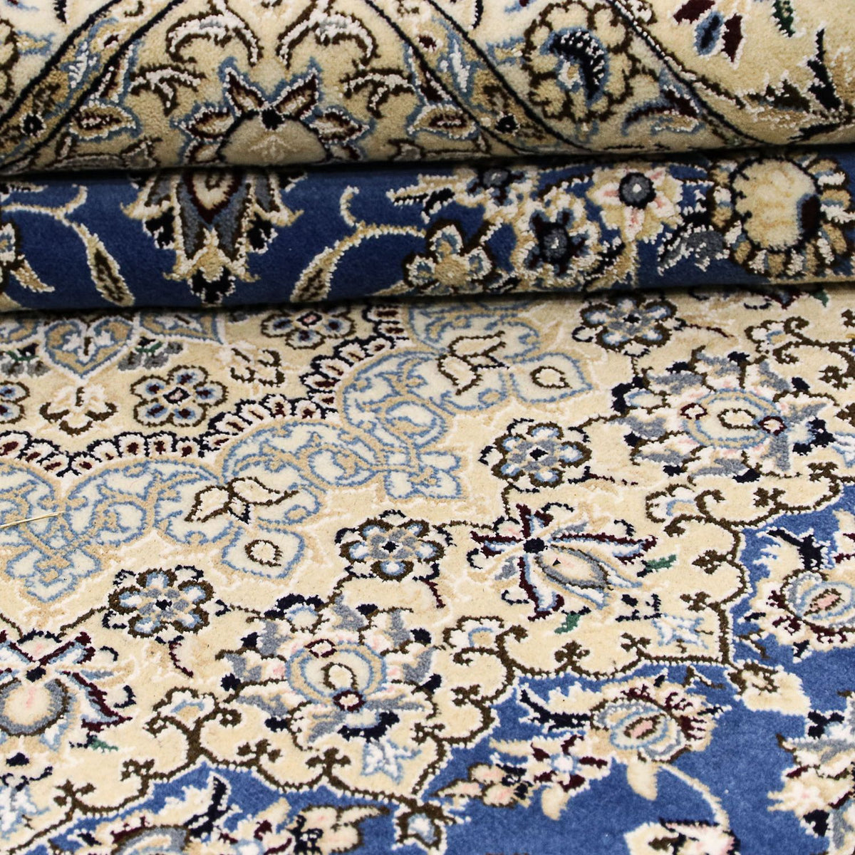 Dywan perski - Nain - Królewski kwadratowy  - 250 x 250 cm - niebieski