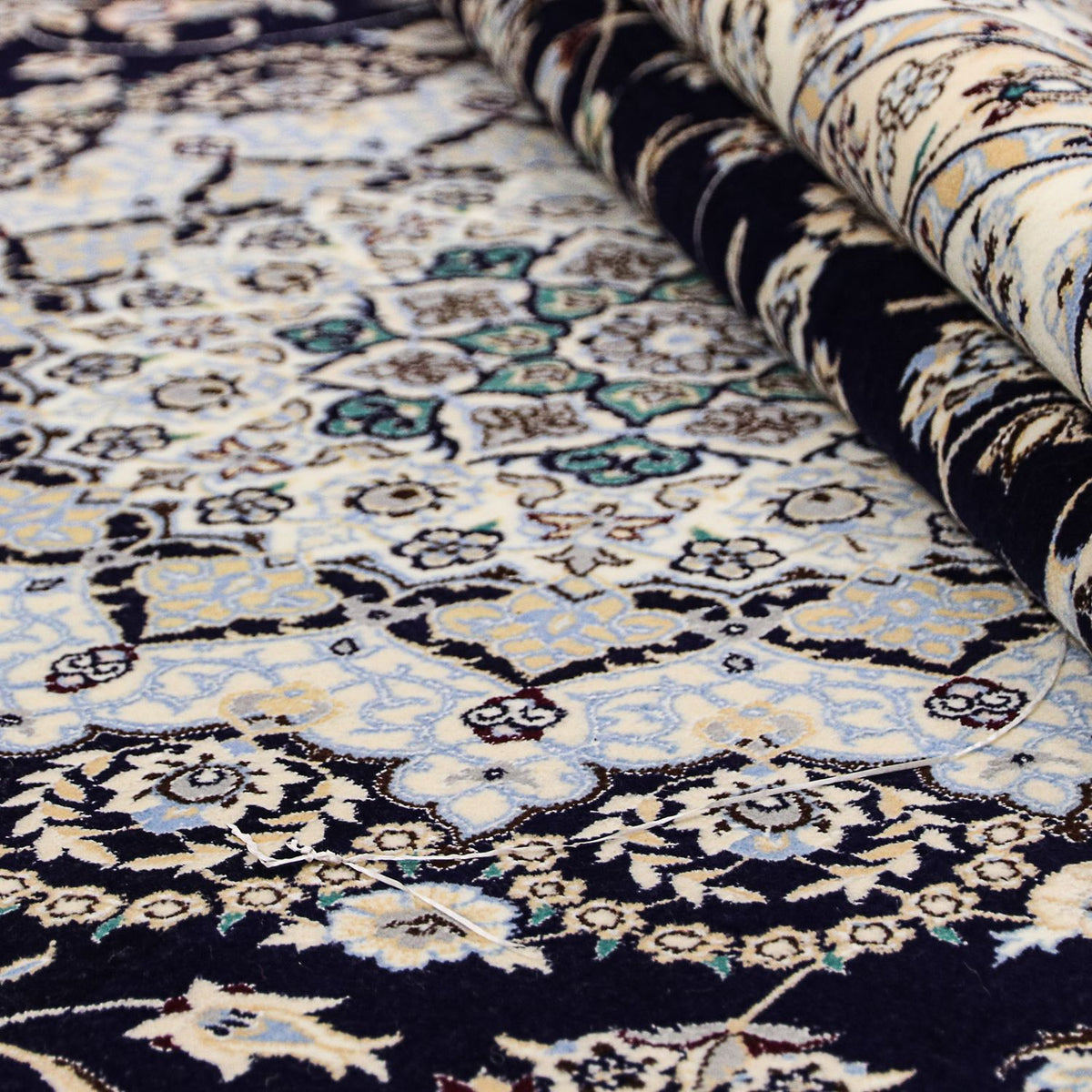 Dywan perski - Nain - Premium - 358 x 254 cm - ciemnoniebieski