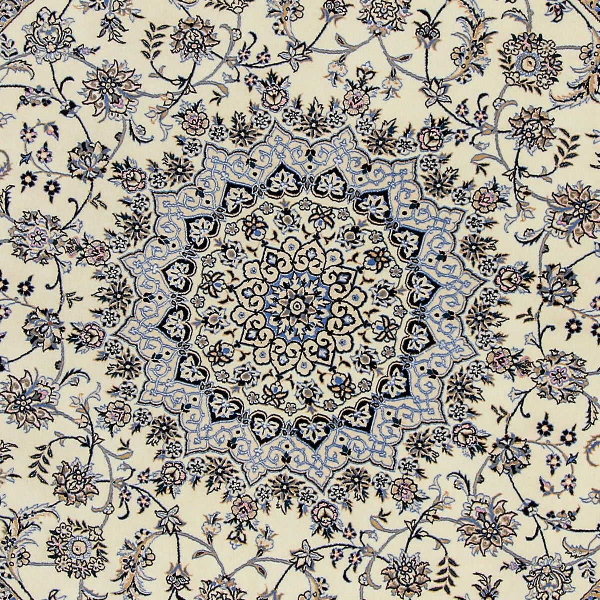 Dywan perski - Nain - Premium okrągły  - 200 x 200 cm - beżowy