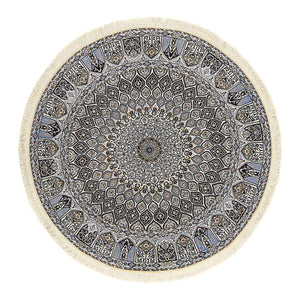 Dywan perski - Nain - Premium okrągły  - 200 x 200 cm - beżowy