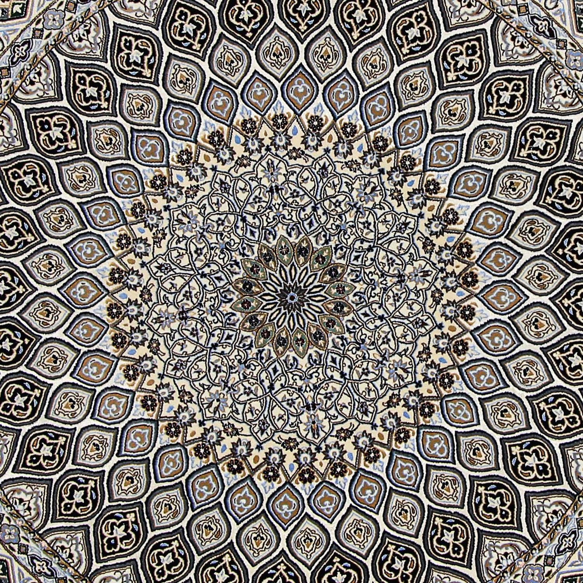 Dywan perski - Nain - Premium okrągły  - 200 x 200 cm - beżowy