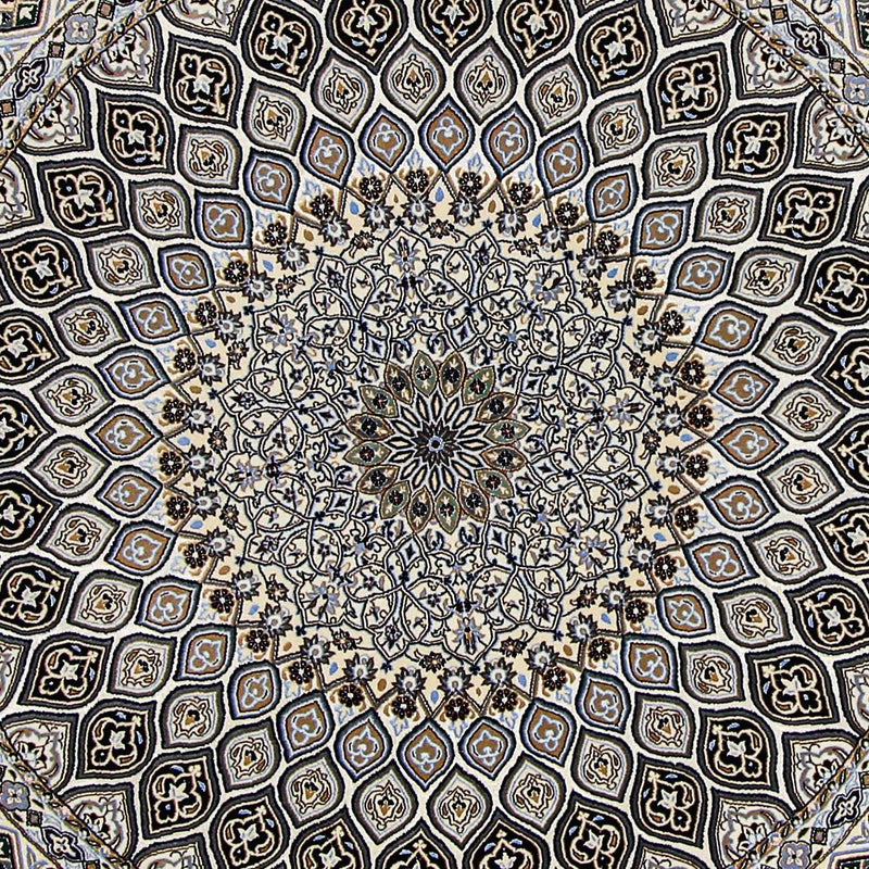 Dywan perski - Nain - Premium okrągły  - 200 x 200 cm - beżowy