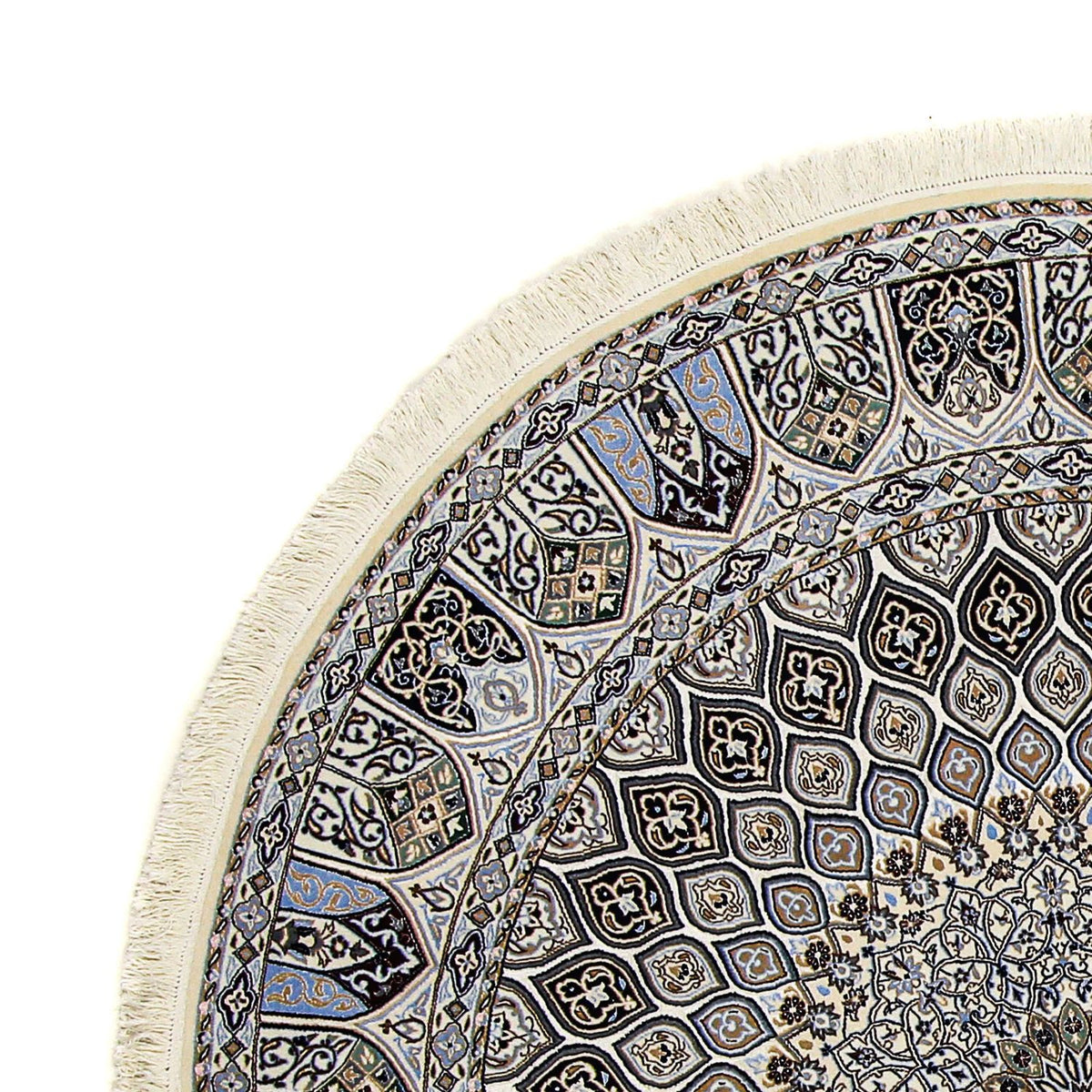 Dywan perski - Nain - Premium okrągły  - 200 x 200 cm - beżowy