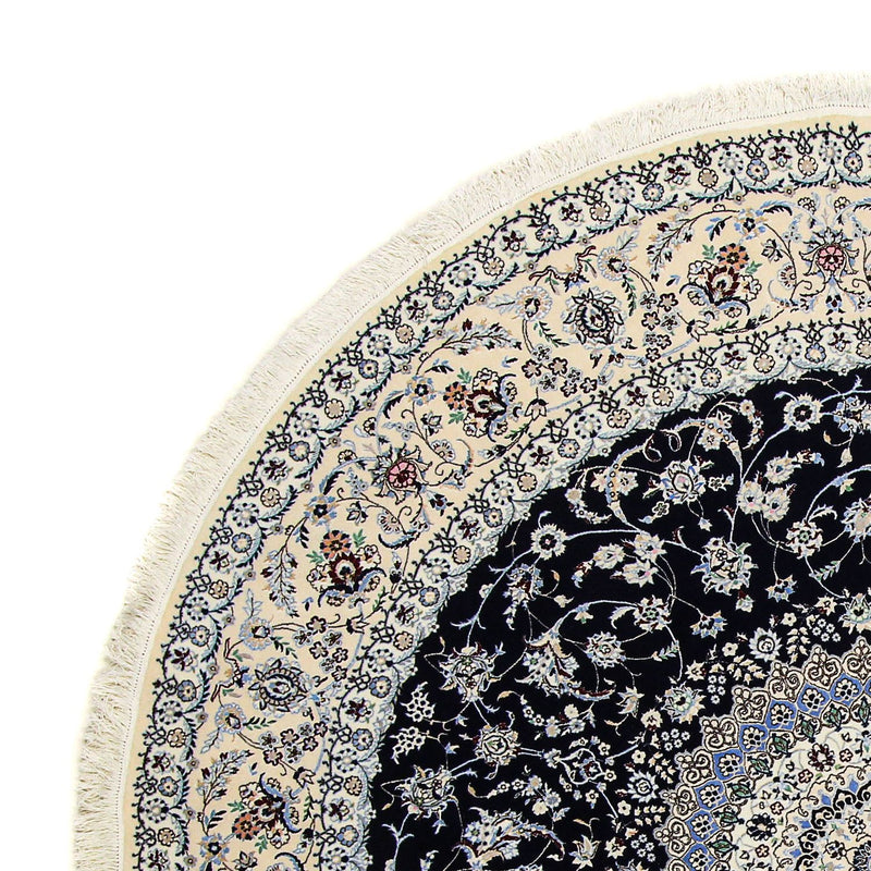 Dywan perski - Nain - Premium okrągły  - 250 x 250 cm - ciemnoniebieski
