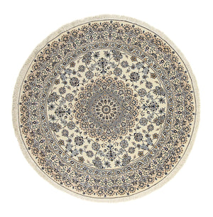 Dywan perski - Nain - Królewski okrągły  - 200 x 200 cm - beżowy
