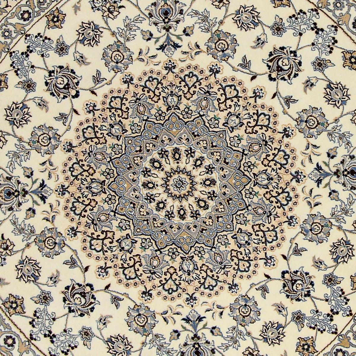 Dywan perski - Nain - Królewski okrągły  - 200 x 200 cm - beżowy