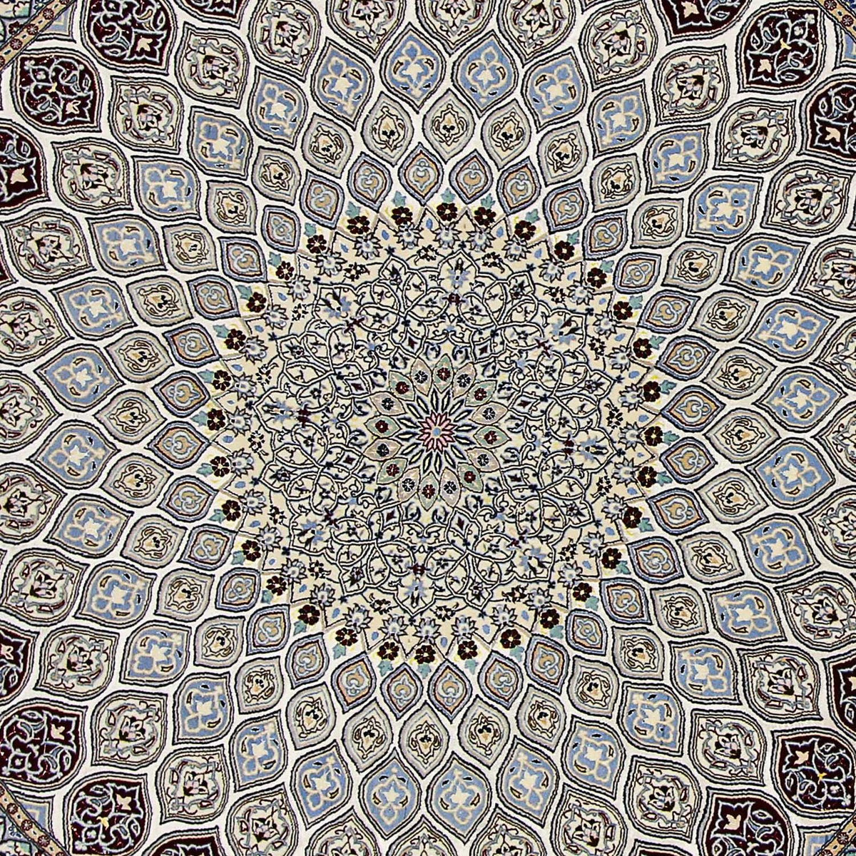 Dywan perski - Nain - Premium okrągły  - 250 x 250 cm - beżowy