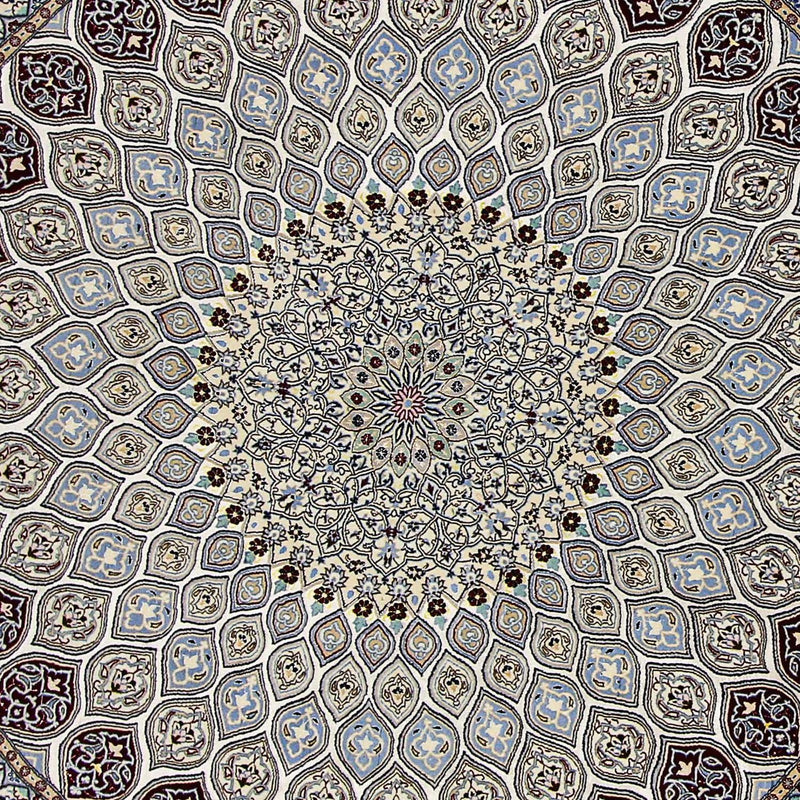 Dywan perski - Nain - Premium okrągły  - 250 x 250 cm - beżowy