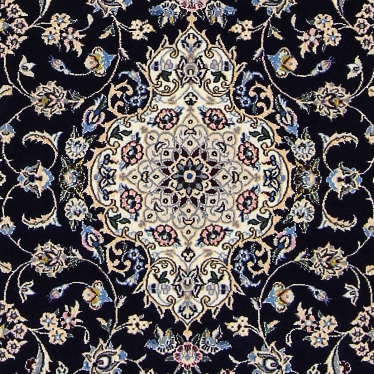 Dywan perski - Nain - Premium - 123 x 83 cm - ciemnoniebieski