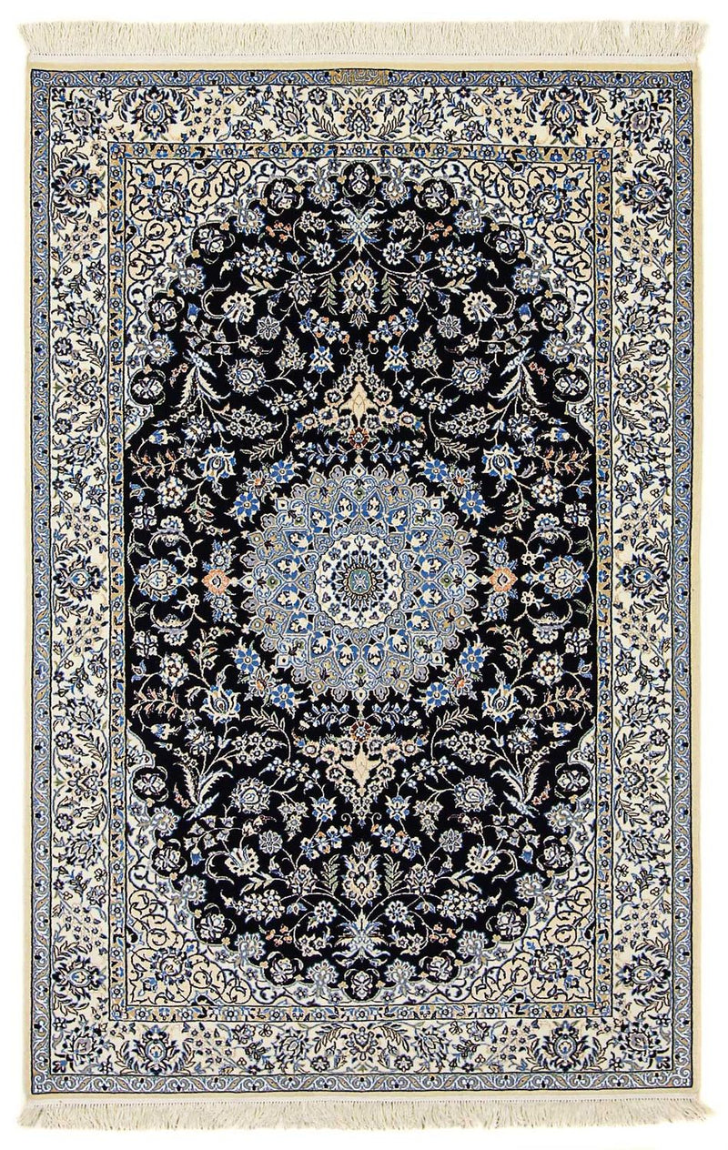 Dywan perski - Nain - Premium - 200 x 130 cm - ciemnoniebieski