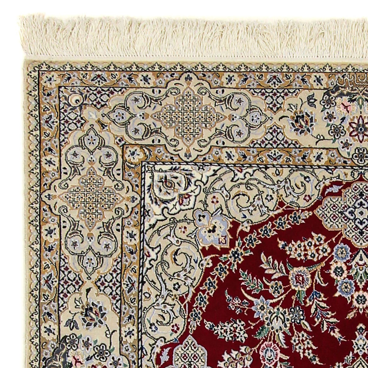 Dywan perski - Nain - Premium - 197 x 128 cm - ciemna czerwień