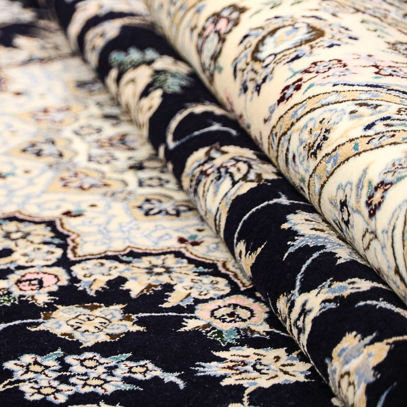 Dywan perski - Nain - Premium - 246 x 167 cm - ciemnoniebieski