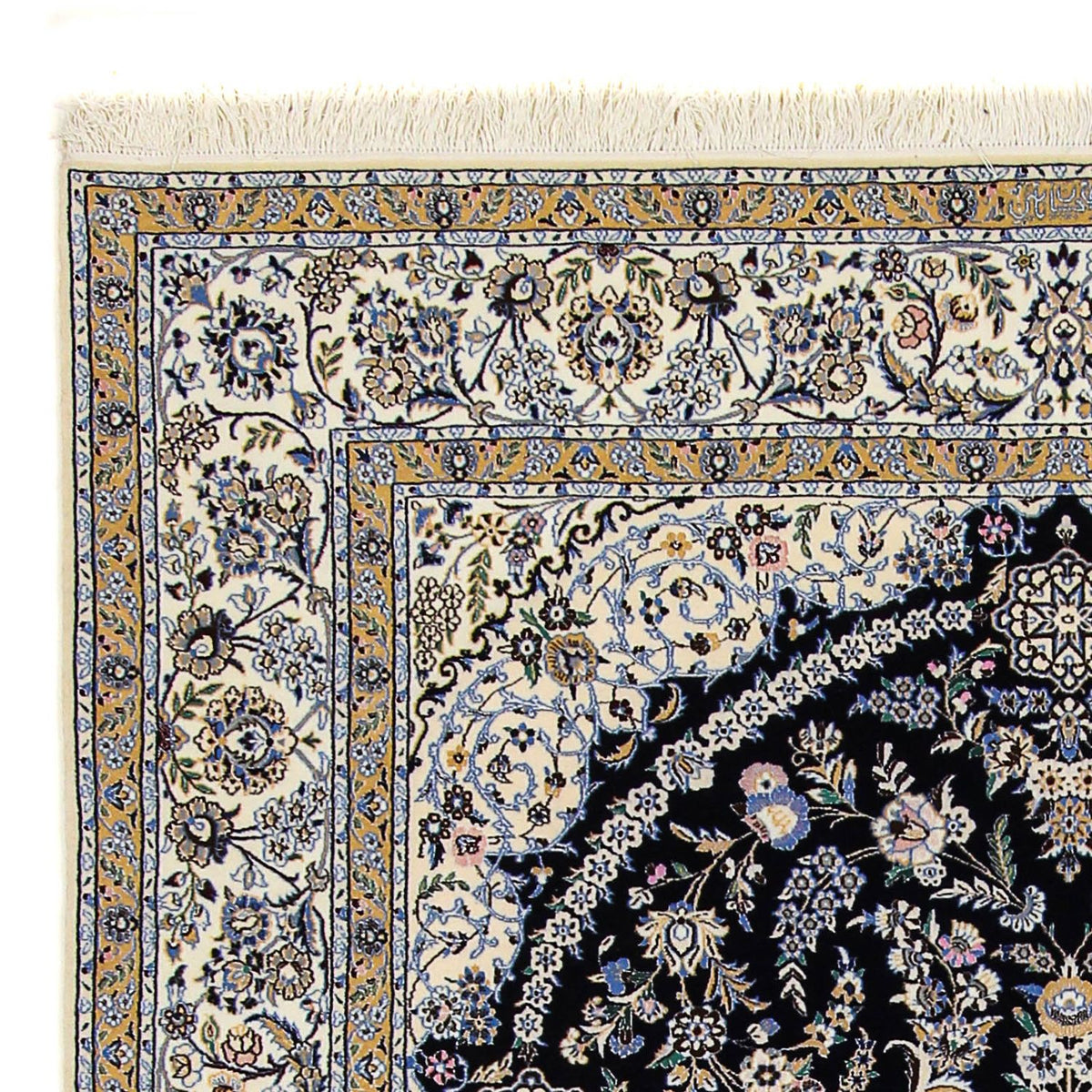 Dywan perski - Nain - Premium - 246 x 162 cm - ciemnoniebieski