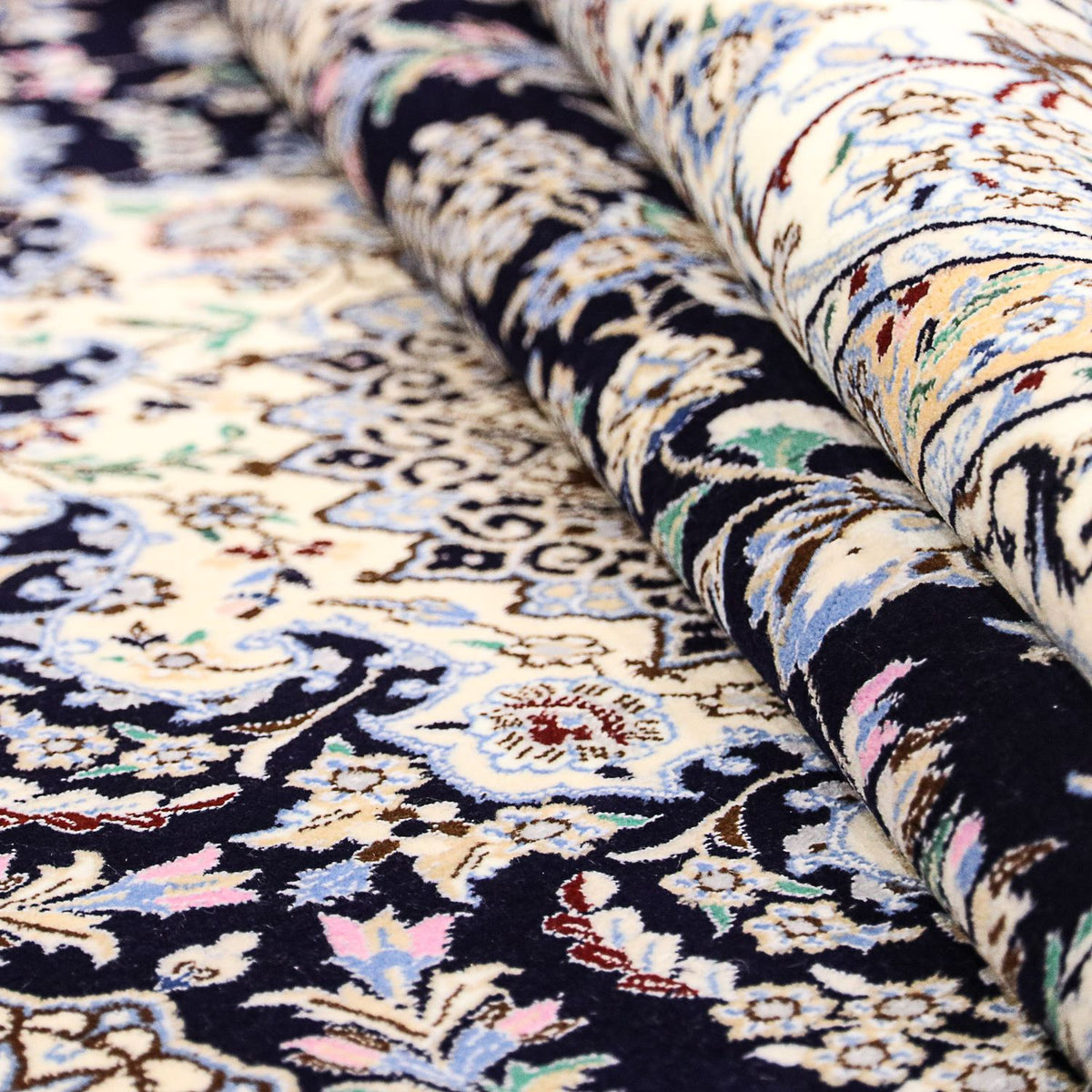 Dywan perski - Nain - Premium - 246 x 162 cm - ciemnoniebieski