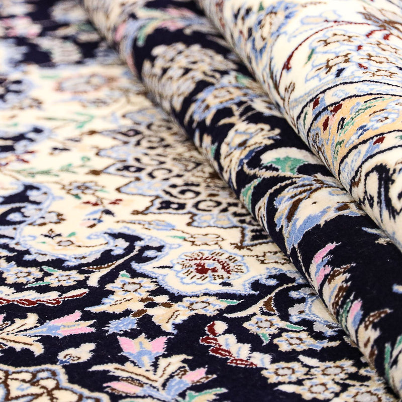 Dywan perski - Nain - Premium - 246 x 162 cm - ciemnoniebieski