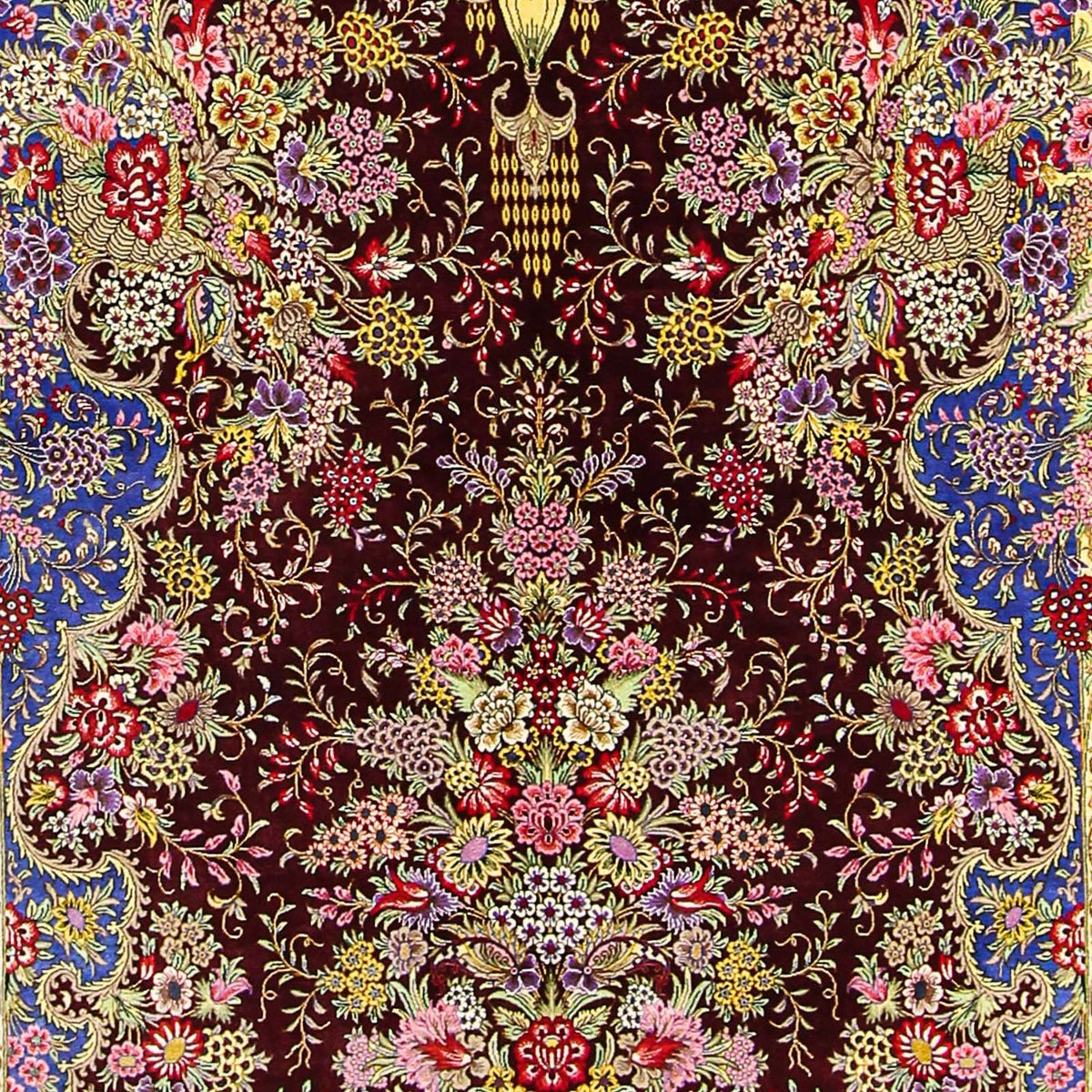 Jedwabny dywan - Ghom Silk - Premium - 197 x 128 cm - ciemnoniebieski