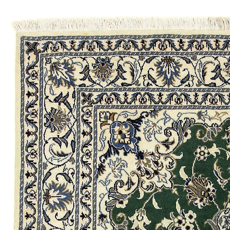 Dywan perski - Nain - 193 x 153 cm - ciemna zieleń