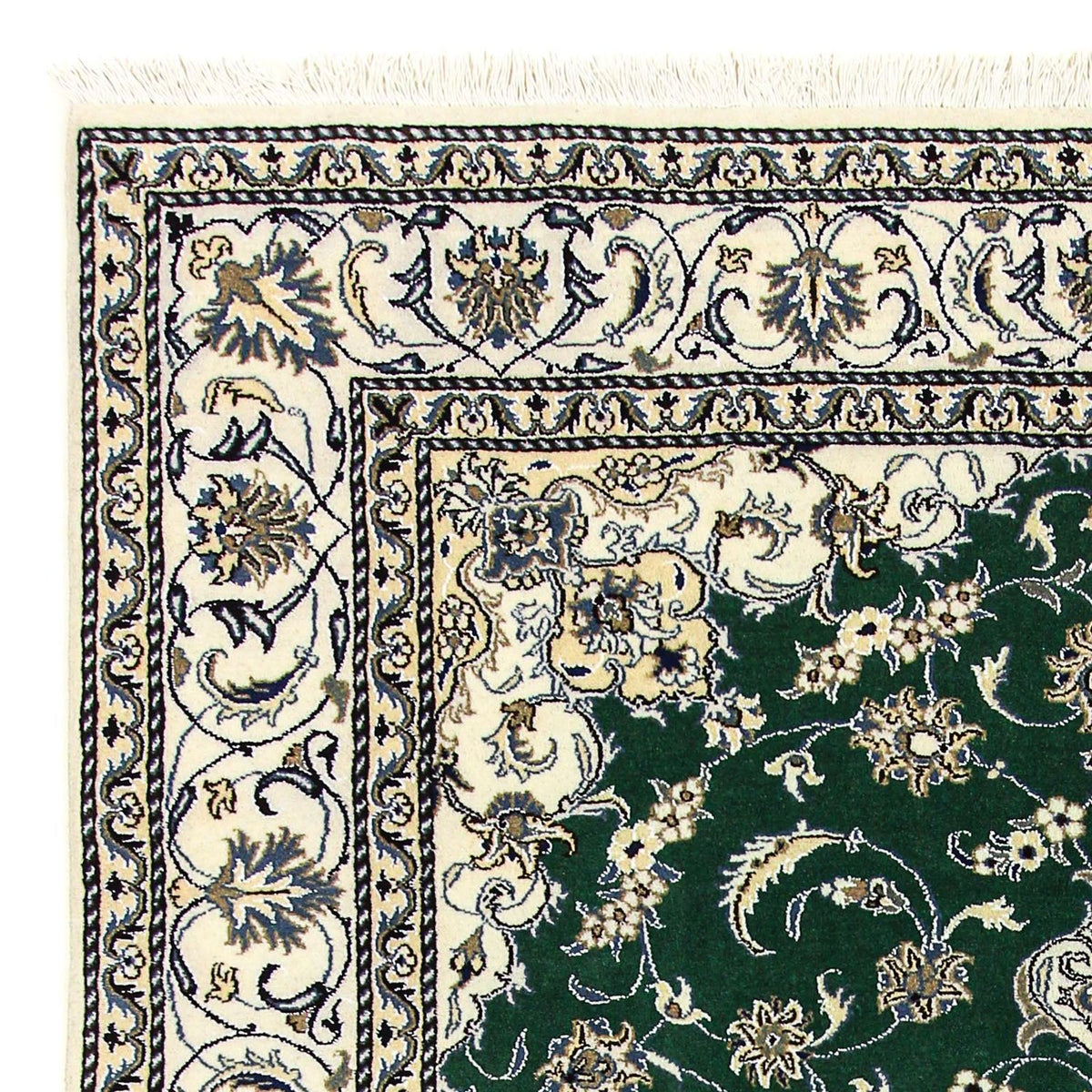 Dywan perski - Nain - 286 x 200 cm - ciemna zieleń