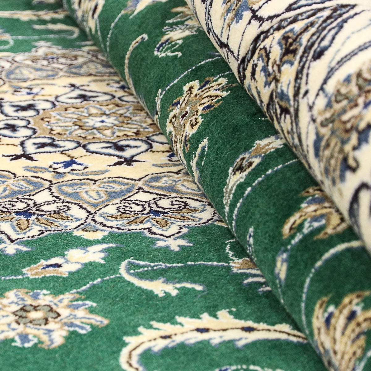 Dywan perski - Nain - 286 x 200 cm - ciemna zieleń