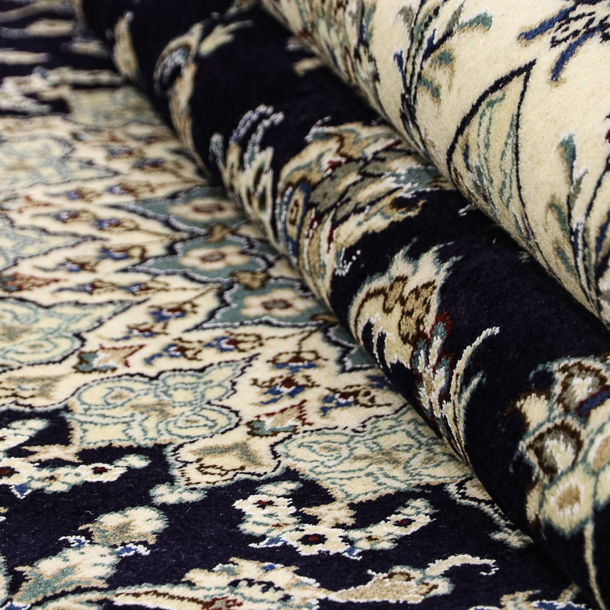 Dywan perski - Nain - 343 x 251 cm - ciemnoniebieski