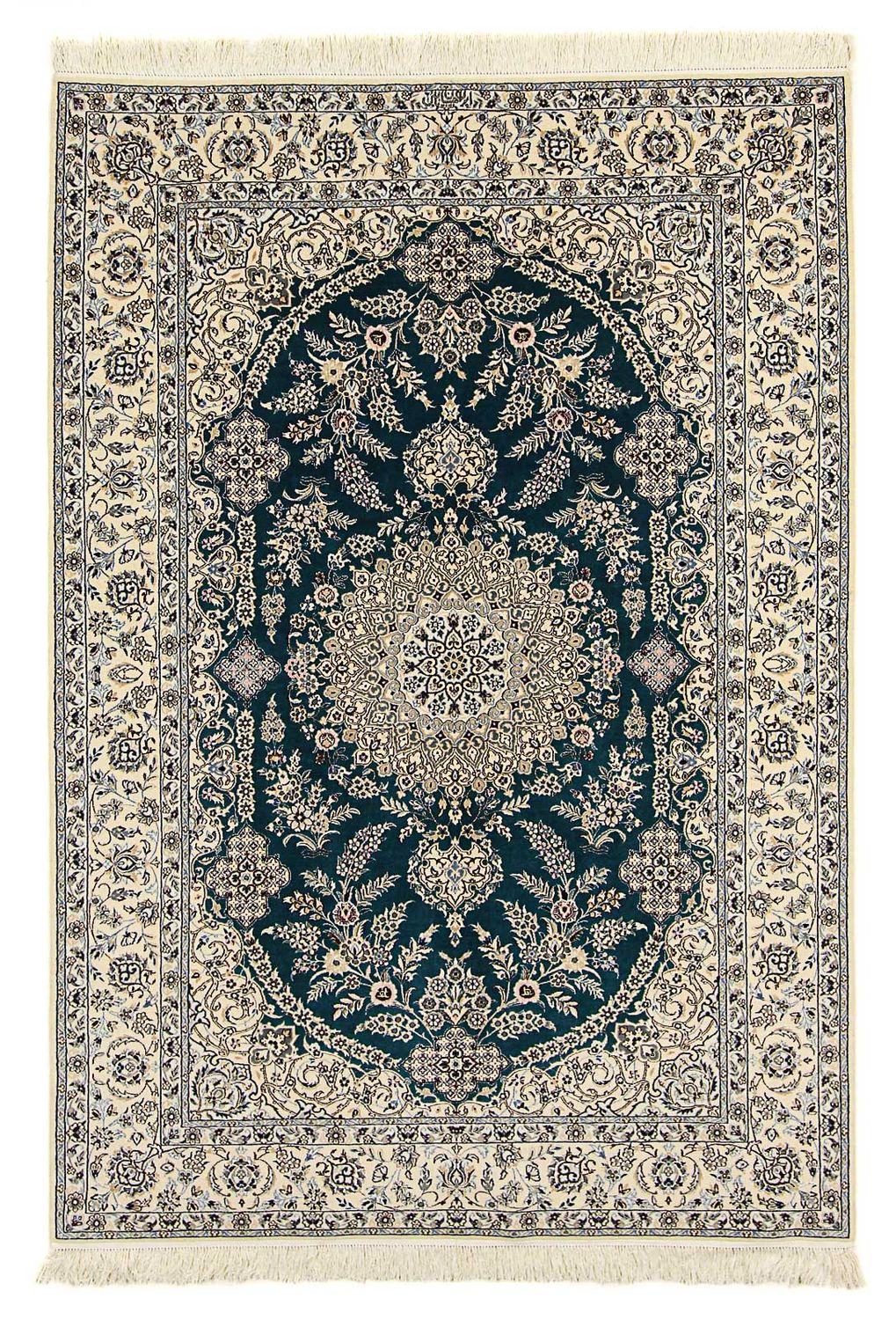 Dywan perski - Nain - Premium - 234 x 156 cm - ciemnoniebieski