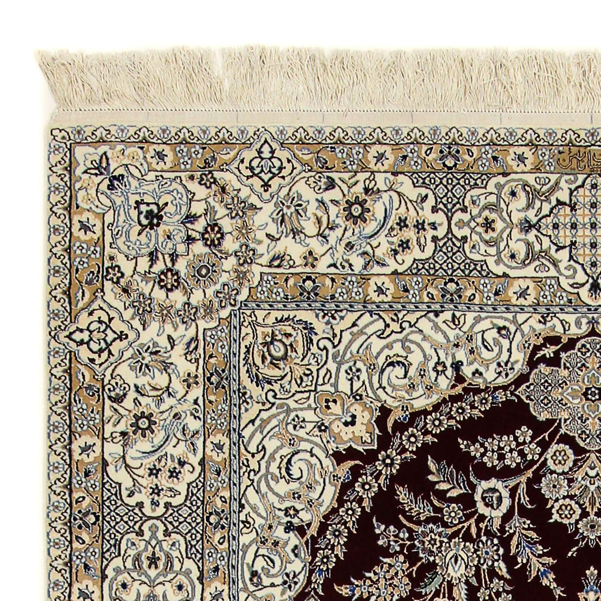 Dywan perski - Nain - Premium - 245 x 151 cm - ciemnoniebieski