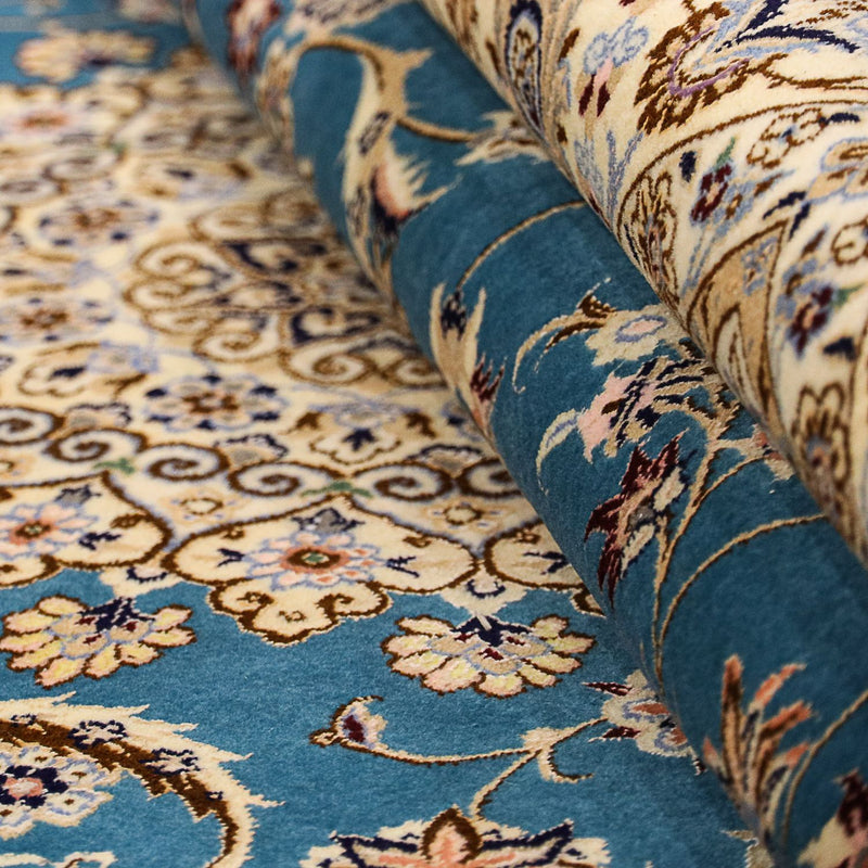 Dywan perski - Nain - Premium - 236 x 154 cm - niebieski