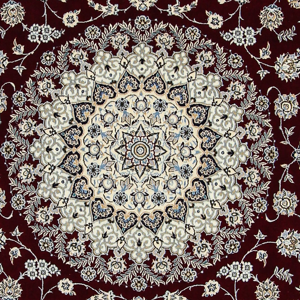 Dywan perski - Nain - Premium kwadratowy  - 207 x 206 cm - ciemna czerwień