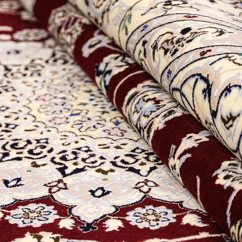 Dywan perski - Nain - Premium - 298 x 201 cm - ciemna czerwień