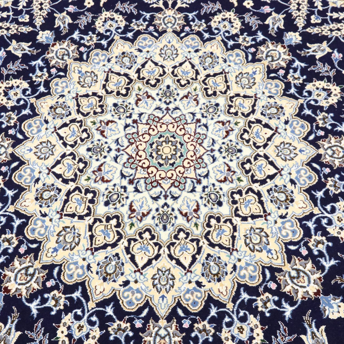 Dywan perski - Nain - Królewski okrągły  - 260 x 260 cm - ciemnoniebieski