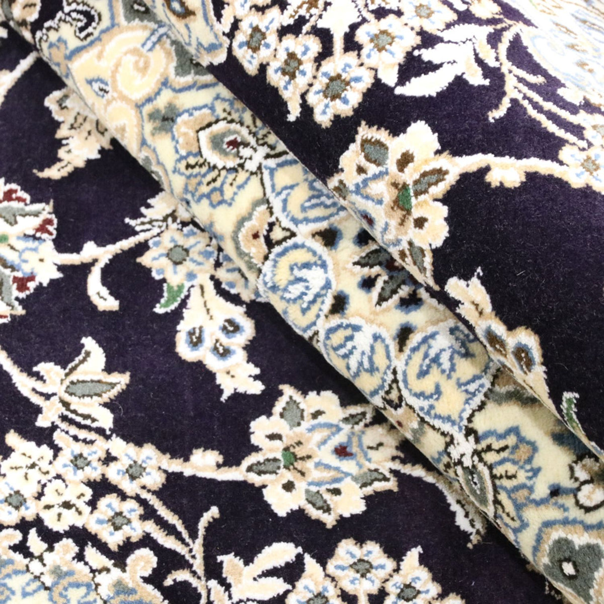 Dywan perski - Nain - Królewski - 246 x 154 cm - ciemnoniebieski