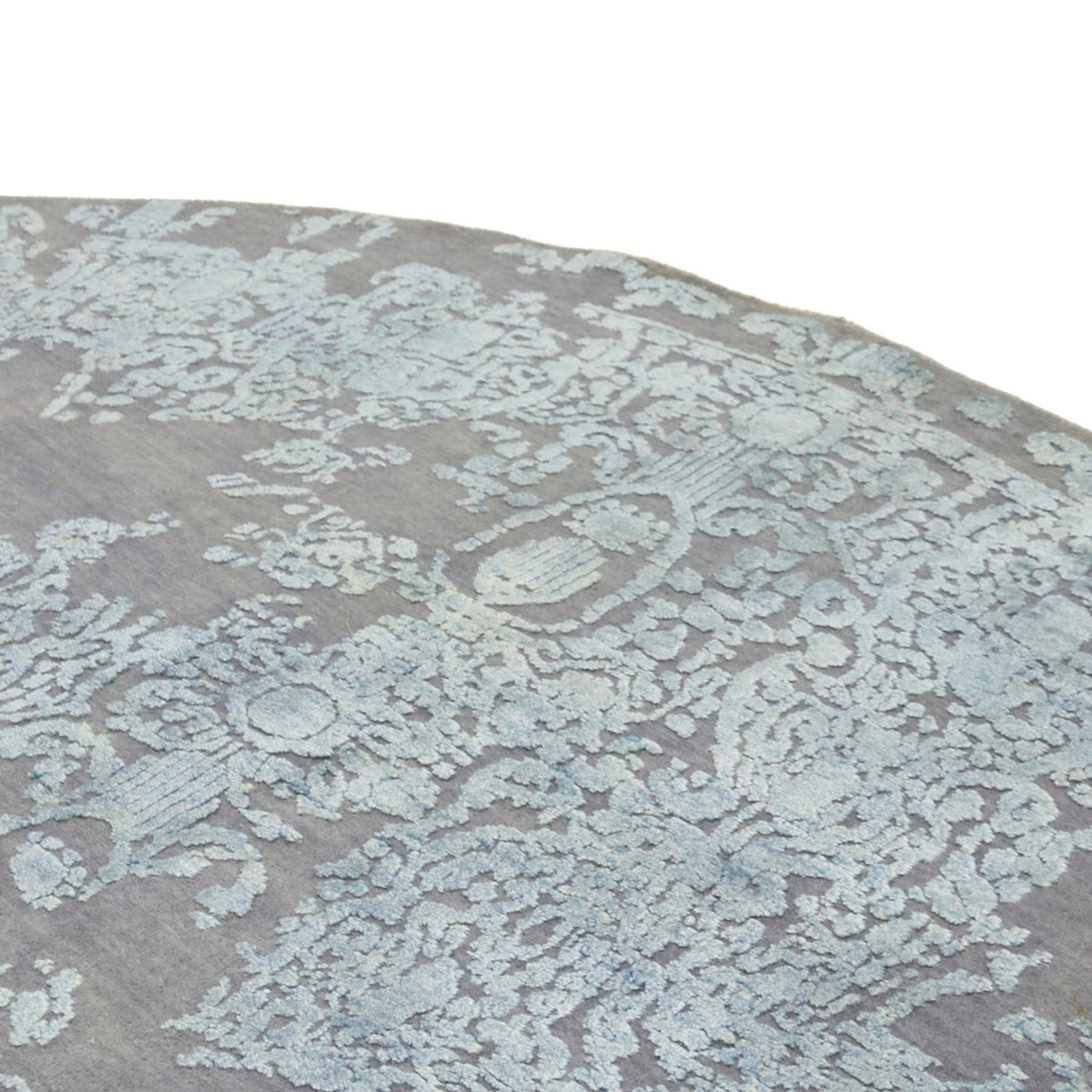 Designerski dywan okrągły  - 243 x 243 cm - jasnoniebieski