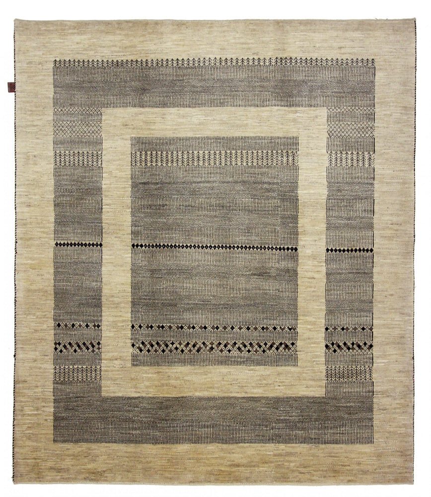 Gabbeh Teppich - Loribaft Indus - 235 x 203 cm - dunkelbeige