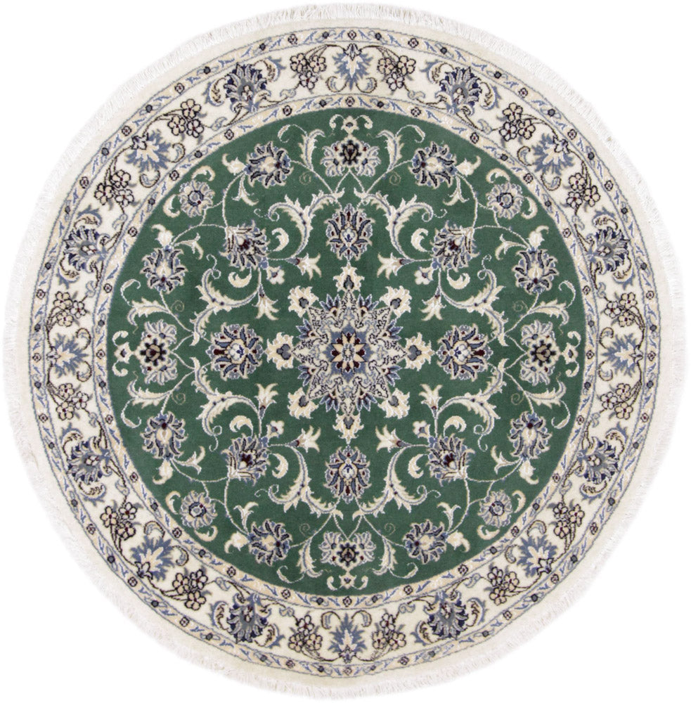 Läufer Perser - Nain - Royal - 100 x 100 cm - grün