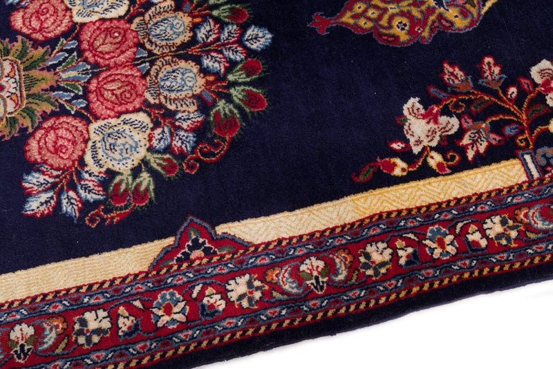 Perserteppich - Ghom - 126 x 70 cm - dunkelblau