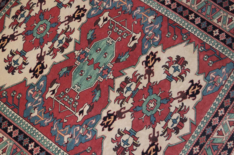 Dywan afgański kwadratowy  - 145 x 135 cm - czerwony