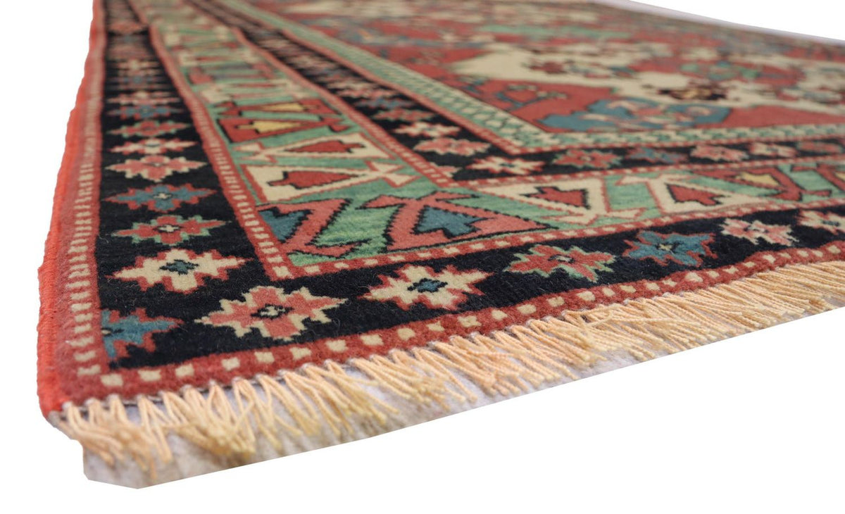 Dywan afgański kwadratowy  - 145 x 135 cm - czerwony