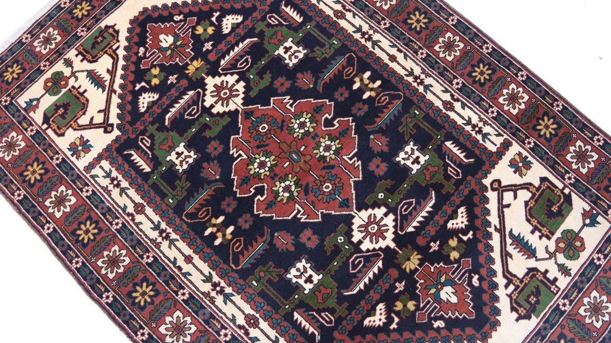 Dywan afgański - 182 x 129 cm - ciemnoniebieski