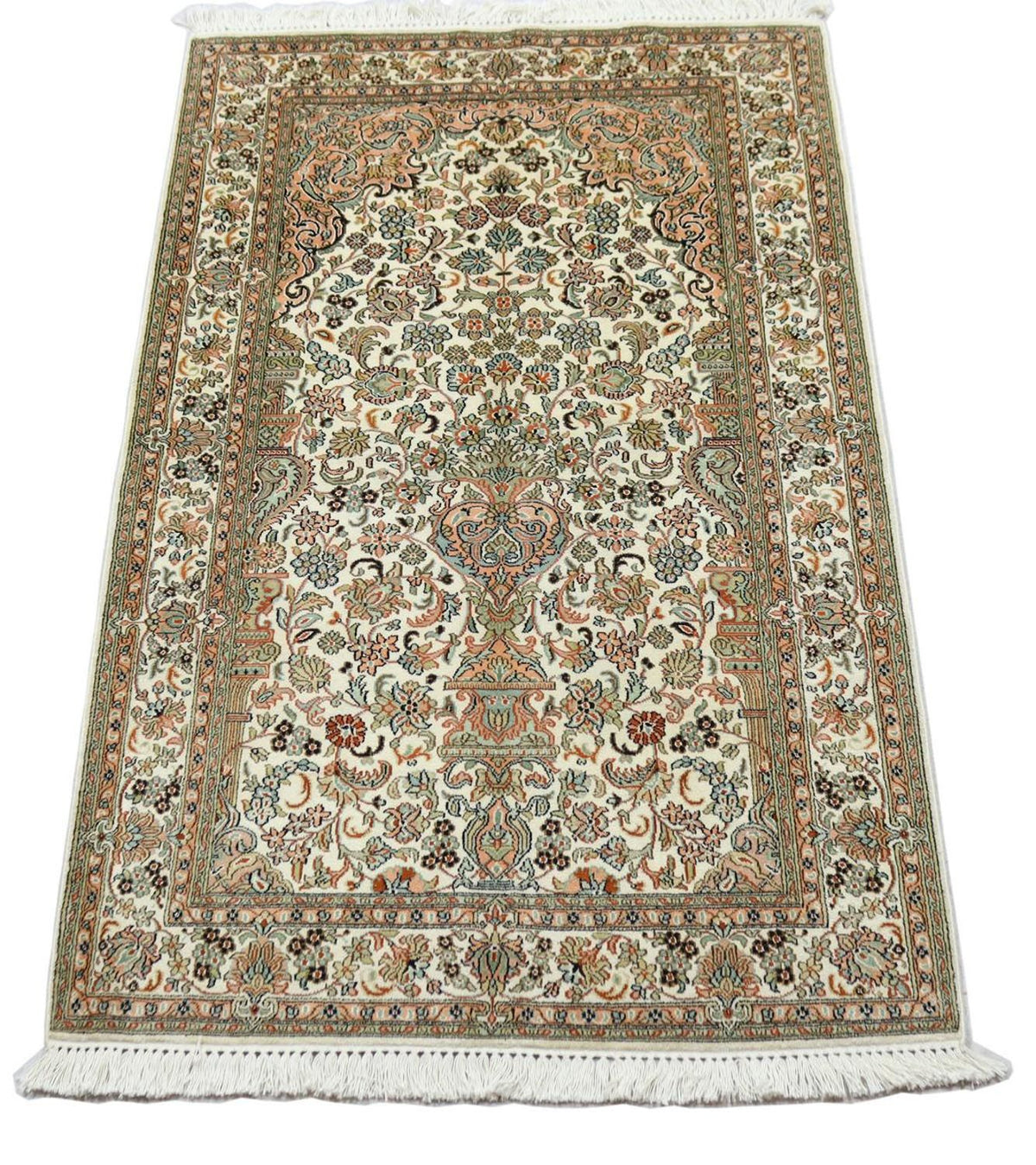Jedwabny dywan - Kashmir Silk - 158 x 96 cm - beżowy