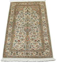 Jedwabny dywan - Kashmir Silk - 158 x 96 cm - beżowy