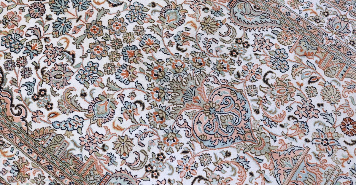 Jedwabny dywan - Kashmir Silk - 158 x 96 cm - beżowy